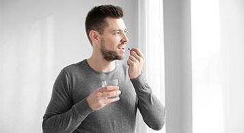 the man is taking drugs to treat prostatitis